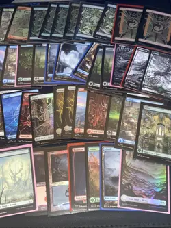 HUGE MTG Full Art land lot over 100 Foil +non foil lands phyrexian, outlaws - Image 1