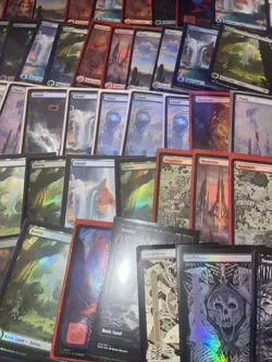 HUGE MTG Full Art land lot over 100 Foil +non foil lands phyrexian, outlaws - Image 2