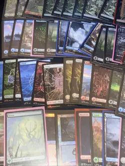 HUGE MTG Full Art land lot over 100 Foil +non foil lands phyrexian, outlaws - Image 3