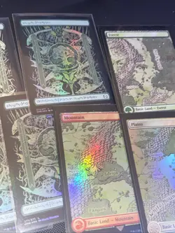 HUGE MTG Full Art land lot over 100 Foil +non foil lands phyrexian, outlaws - Image 5