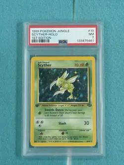 1999 Pokemon Jungle Scyther Holo 1st Edition #10 PSA 7 - Image 1