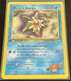 Pokemon Card - 1st Edition Misty's Staryu - Gym Heroes - 90/132 - Image 1
