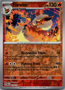 Pokemon Card Flareon Rare SV: Scarlet & Violet 151 136/165 NM - Image 1