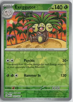 Exeggutor 103/165 Uncommon 151 Pokemon Reverse Holo Near Mint - Image 1