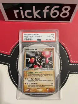 2005 POKEMON EX EMERALD 95 MEDICHAM EX-HOLO PSA 8 - Image 1