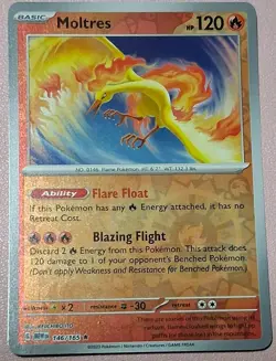 Pokemon Moltres 146/165 Scarlet & Violet 151 Rare Reverse Holo Basic HP 120 - Image 1