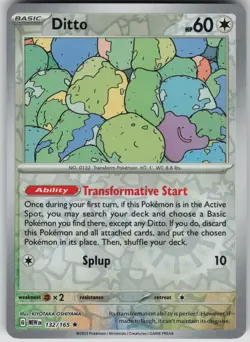 Pokemon TCG Ditto Rare Reverse Holo SV: Scarlet & Violet 151 132/165 - Image 1