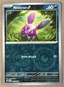 Nidoran Male Reverse Holo Scarlet & Violet 151 Common 032/165 Pokemon TCG - Image 1