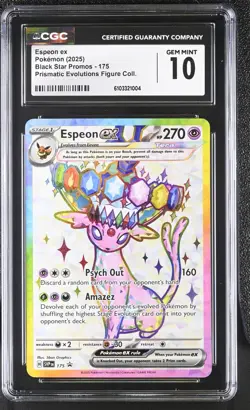 CGC 10 Espeon ex 175 SVP Black Star Promo Prismatic Evolutions Pokemon Gem Mint - Image 1
