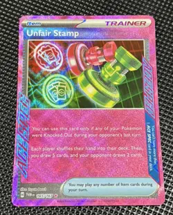 Pokemon TCG Twilight Masquerade Ace Spec Rare Holo Card Unfair Stamp #165/167 NM - Image 1