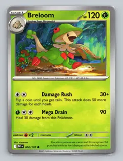 Breloom 006/182 Common Destined Rivals DRI Pokemon Scarlet & Violet - Image 1