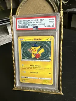 2020 POKEMON SWSH BLACK STAR PROMO #074 SPECIAL DELIVERY PIKACHU-HOLO PSA 9 - Image 1