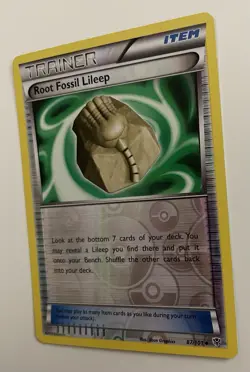 Root Fossil Lileep 87/101 Pokemon TCG BW Plasma Blast Reverse Holo LP - Image 2