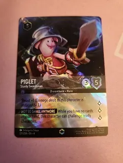 Disney Lorcana Ursula's Return PIGLET Sturdy Swordsman Enchanted Foil #221/204 - Image 1