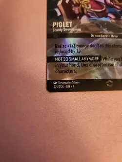 Disney Lorcana Ursula's Return PIGLET Sturdy Swordsman Enchanted Foil #221/204 - Image 2