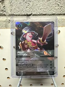 Disney Lorcana Ursula's Return PIGLET Sturdy Swordsman Enchanted Foil #221/204! - Image 1