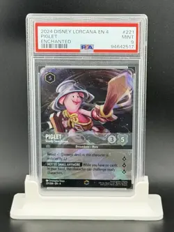 2024 DISNEY LORCANA EN 4-URSULA'S RETURN #221 PIGLET - STURDY SWORDSMAN PSA 9 - Image 1
