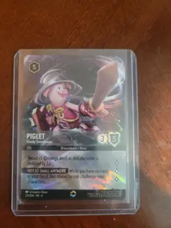 Disney Lorcana Ursula's Return PIGLET Sturdy Swordsman Enchanted Foil #221/204! - Image 1