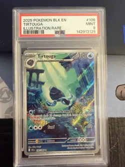 2025 POKEMON BLK EN-BLACK BOLT ILLUSTRATION RARE #106 TIRTOUGA PSA 9 - Image 1