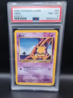 PSA 8 Abra 65/130 - Base Set 2 - 2000 WotC Pokemon Card - NM-MT Vintage - Image 1