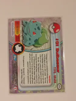 Bulbasaur #1 1999 Topps Pokemon TV 1 Topps Logo Pokemon Trading Card TCG 1999 NM - Image 2