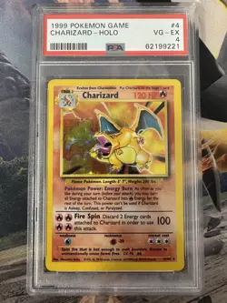 1999 Pokemon Base Set Unlimited 4 Charizard PSA 4 62199221 Graded Pokemon Cards - Image 1
