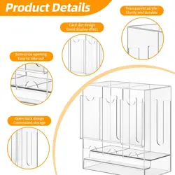 3-Slot Booster Pack Dispenser UV-Proof Acrylic Trading Card Storage Organizer - Image 3