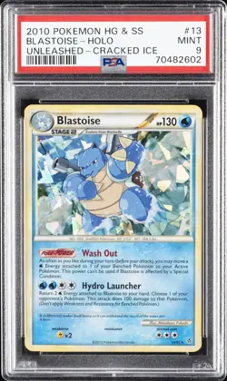 2010 POKEMON HEARTGOLD & SOULSILVER UNLEASHED CRACKED ICE BLASTOISE-HOLO PSA 9 - Image 1