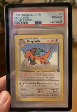 1999 PSA 10 Dragonite #5 Pokemon Game Movie Promo - Image 1