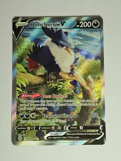 Pokemon TCG: Honchkrow V 162/172 Ultra Rare Alt Full Art Brilliant Stars - NM - Image 1