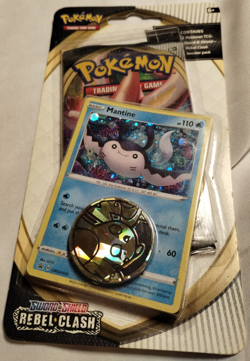 Pokemon blister pack with coin. Mantine Rebal Clash. Factory sealed. - Image 1