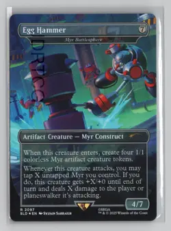 Magic the Gathering Secret Lair Sonic Rainbow Foil Egg Hammer Myr Battlesphere - Image 1