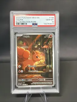 2025 POKEMON MEG EN-MEGA EVOLUTION ILLUSTRATION RARE #138 VULPIX PSA 10 - Image 1