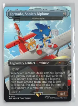 Magic the Gathering Secret Lair Sonic Foil Tornado Sonic's Biplane Weatherlight - Image 1