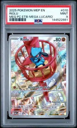 Riolu MEP 010 PSA 9 Mega Evolution Pokemon Center Black Star Promo - Image 1