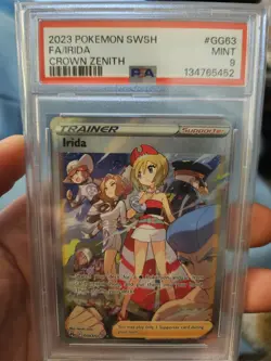 PSA 9 Irida GG63 Mint Pokemon SWSH Full ART Crown Zenith Galarian Gallery - Image 1