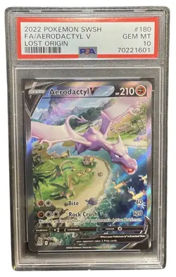 Aerodactyl V Alternate Art - PSA 10 GEM MINT - Pokemon Lost Origin 180/196 - Image 1