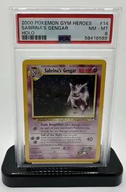 2000 POKEMON GYM HEROES HOLO #14 SABRINA'S GENGAR PSA 8 - Image 2