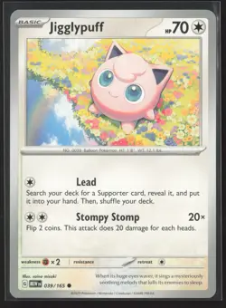 Jigglypuff Common SV: Scarlet & Violet 151 039/165 NM Pokemon Card - Image 1