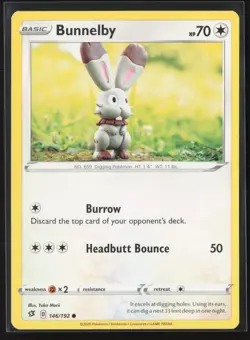 Bunnelby Common SWSH02: Rebel Clash 146/192 NM Pokemon Card - Image 1