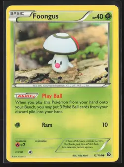 Foongus Common XY - Steam Siege 12/114 NM Pokemon Card Yuka Morii - Image 1