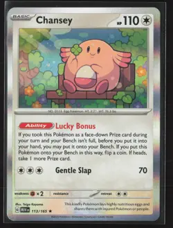 Chansey Rare SV: Scarlet & Violet 151 113/165 NM Pokemon Card Holo - Image 1