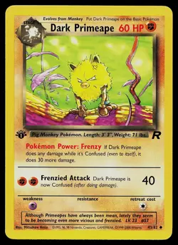 Pokemon Card - Dark Primeape Team Rocket 43/82 Uncommon 1st Edition - Image 1