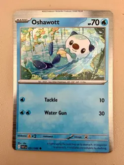 Pokemon Miscut Error Card Oshawott Holo WHT Misprint 021/086 Alignment Dot - Image 1