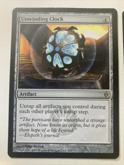 2x Unwinding Clock MTG New Phyrexia Rare - Image 2