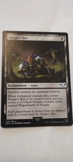 Regular MtG WH 40K Chaos, Nurgle's Rot Enchantment Aura, Perfect condition - Image 2