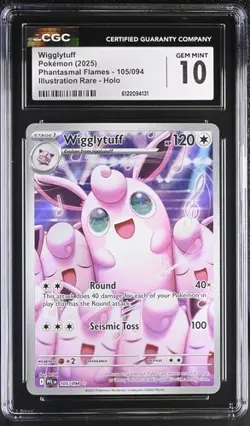 Wigglytuff *CGC 10* Illustration Rare *Phantasmal Flames* #105 * Pokemon - Image 1