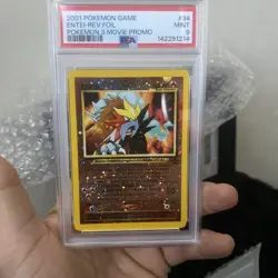 Pokemon 2001 Game Movie Reverse Holo Card #34 Entei PSA 9 - Image 1