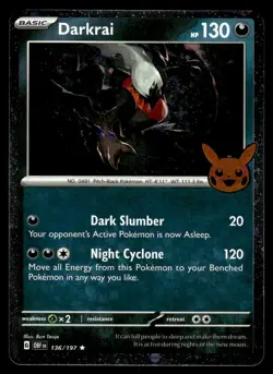 2023 Scarlet & Violet Series - Obsidian Flames Darkrai Rare #136 - Image 1