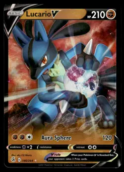 2021 Sword & Shield - Fusion Strike Lucario V Basic/Rare Holo V #146 - Image 1